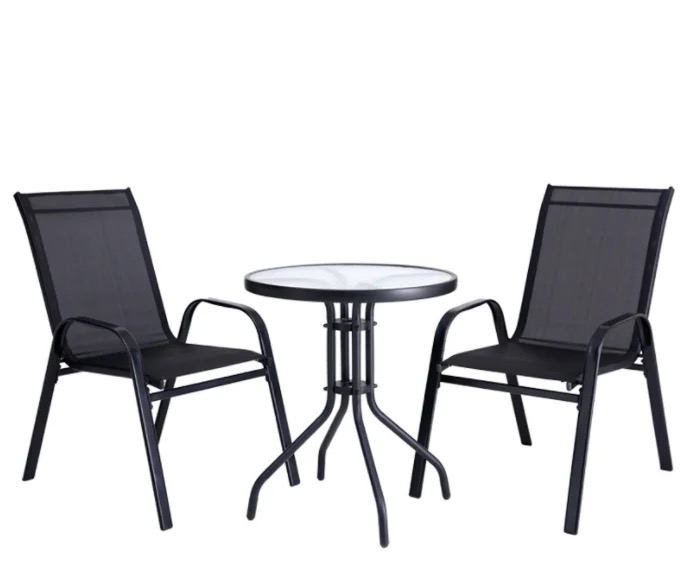 Градински комплект - маса с 2 стола от плат